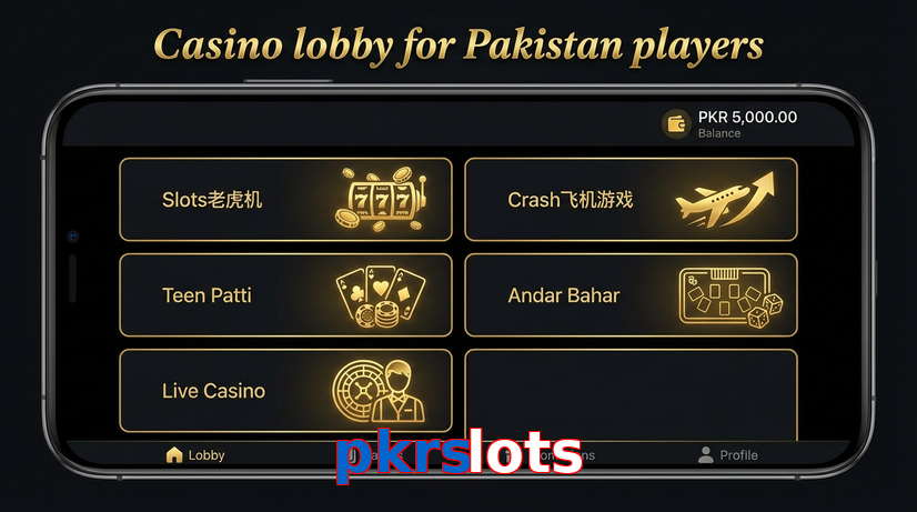 Lobby view of Pkrslots for Pakistan users